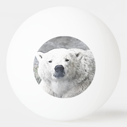 Aquarellbär Tischtennisball (Vorderseite)
