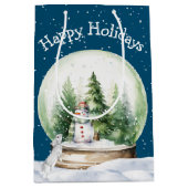 Aquarellbär und Schneemann Mittlere Geschenktüte