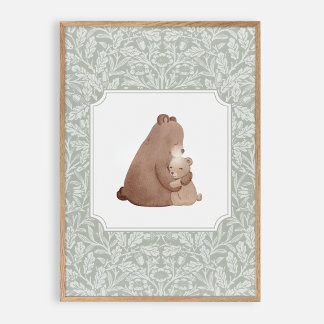 Aquarellbär, Vintages Kinderzimmer Poster