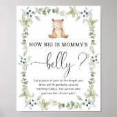 Aquarellbär, wie groß das Bauchspiel der Mama ist Poster (Vorne)