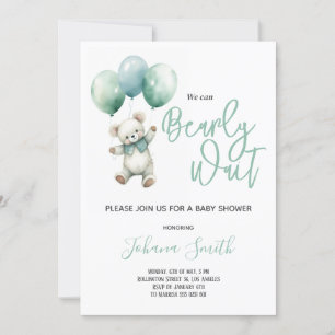 Aquarellbär Wir können frühes Warten auf Babydusch Einladung