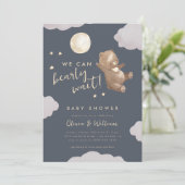 Aquarellbär wir können frühzeitig abwarten Babydus Einladung (Stehend Vorderseite)