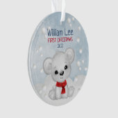 Aquarellbärchen Baby 1. Weihnachten Ornament (Vorderseite)