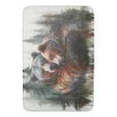 Aquarellbären & Bäume Rustikale Wildnis Badematte (Vorderseite Vertikal)