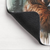 Aquarellbären & Bäume Rustikale Wildnis Mousepad (Ecke)
