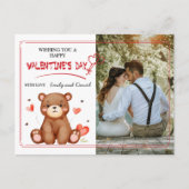 Aquarellbären-Fotomodell Valentinstag Postkarte (Vorderseite)