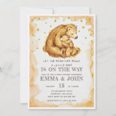 Aquarellbären-Glitzer Kinderdusche Einladung (Vorderseite)