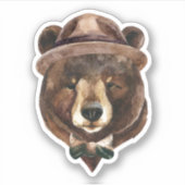 Aquarellbären-Mode Aufkleber (Vorderseite)