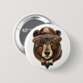 Aquarellbären-Mode Button (Vorne & Hinten)