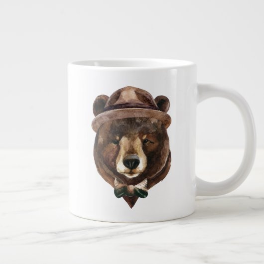 Aquarellbären-Mode Jumbo-Tasse (Rechts)