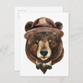 Aquarellbären-Mode Postkarte (Vorne/Hinten)