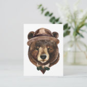 Aquarellbären-Mode Postkarte (Stehend Vorderseite)