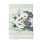 Aquarellbären Panda Bears Mama & Baby in Bamboo Badematte (Vorderseite Vertikal)