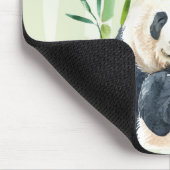 Aquarellbären Panda Bears Mama & Baby in Bamboo Mousepad (Ecke)
