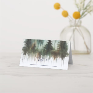 Aquarellbären Rustikale Wildnis Hochzeitsbestuhlun Platzkarte