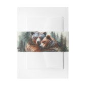 Aquarellbären Rustikale Wildnishochzeit Einladungsbanderole (Vorderseite Beispiel)