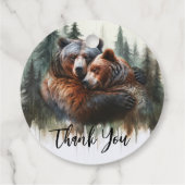 Aquarellbären Rustikale Wildnishochzeit Geschenkanhänger (Rückseite)