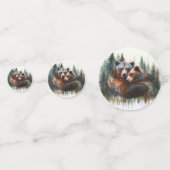 Aquarellbären Rustikale Wildnishochzeit Konfetti (Vorderseiten)