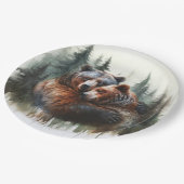 Aquarellbären Rustikale Wildnishochzeit Pappteller (Schrägansicht)