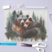 Aquarellbären Rustikale Wildnishochzeit Seidenpapier (Handwerk)