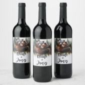 Aquarellbären Rustikale Wildnishochzeit Weinetikett (Flaschen)