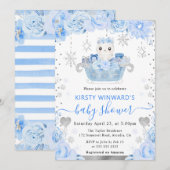 Aquarellbärendusche Einladung (Vorne/Hinten)