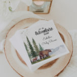 Aquarellbärendusche Serviette<br><div class="desc">Gender neutrale Aquarellwaldbär und kuschelige Babydusche</div>