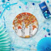 Aquarellbärten fallen Herbst Orangen-Blätter Pappteller (Party)