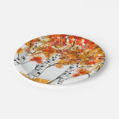 Aquarellbärten fallen Herbst Orangen-Blätter Pappteller (Schrägansicht)