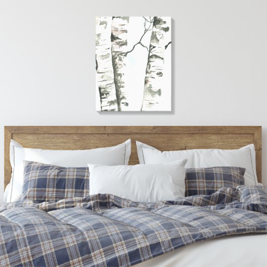 Aquarellbärten mit blauer Himmelsblume Leinwanddruck (Insitu (Schlafzimmer))