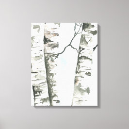 Aquarellbärten mit blauer Himmelsblume Leinwanddruck