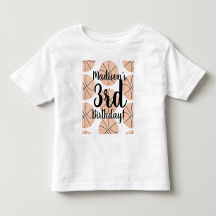 Aquarellbasketball Geburtstags-Shirts für Kleinkin Kleinkind T-shirt