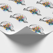 Aquarellbasketball Geschenkpapier (Ecke)