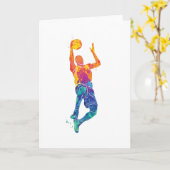 Aquarellbasketball Karte (Gelbe Blume)