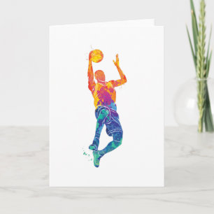 Aquarellbasketball Karte