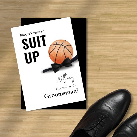 Aquarellbasketball Tuxedo Anzug Up Trauzeuge Einladung