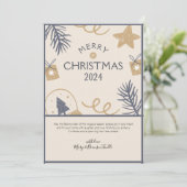 Aquarellbauernhaus "Frohe Weihnachten 2024" (Stehend Vorderseite)