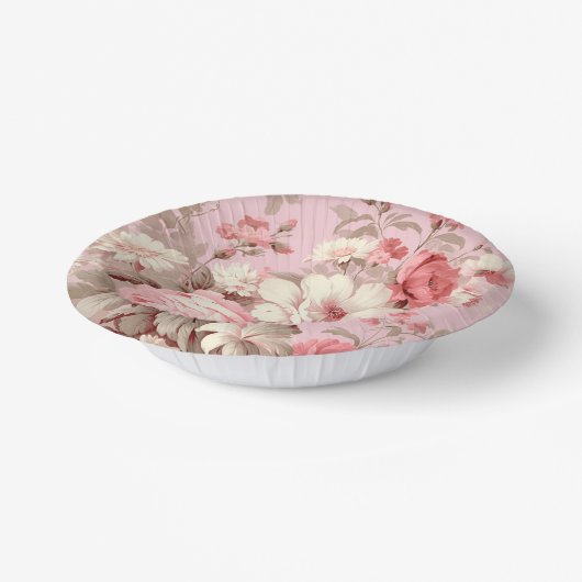 Aquarellbauernhof Pink Roses & White Cosmos Pappteller (Gewinkelt)