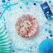 Aquarellbauernhof Pink Roses & White Cosmos Pappteller (Party)