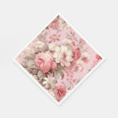 Aquarellbauernhof Pink Roses & White Cosmos Serviette (Ecke)