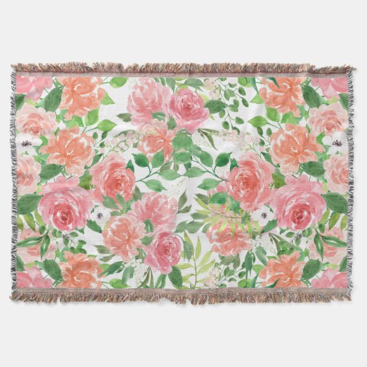 Aquarellbauernhof Rose Decke (Vorderseite)