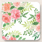 Aquarellbauernhof Rose Getränkeuntersetzer (Vorderseite)