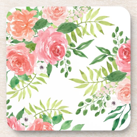 Aquarellbauernhof Rose Getränkeuntersetzer (Vorderseite)