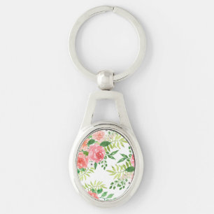 Aquarellbauernhof Rose Schlüsselanhänger