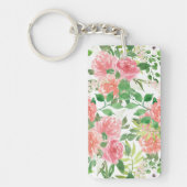 Aquarellbauernhof Rose Schlüsselanhänger (Vorderseite)