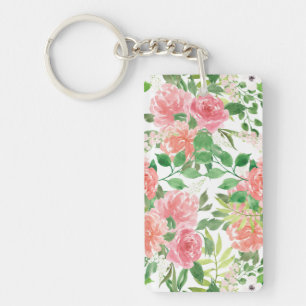 Aquarellbauernhof Rose Schlüsselanhänger