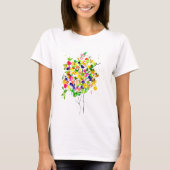 Aquarellbaum bunt abstrakte Kunst T - Shirt (Vorderseite)