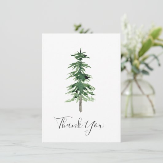 Aquarellbaum Dankeskarte (Stehend Vorderseite)