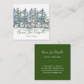 AquarellBaum des Waldesentwurf Quadratische Visitenkarte (Vorne/Hinten)