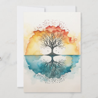 Aquarellbaum Feiertagskarte